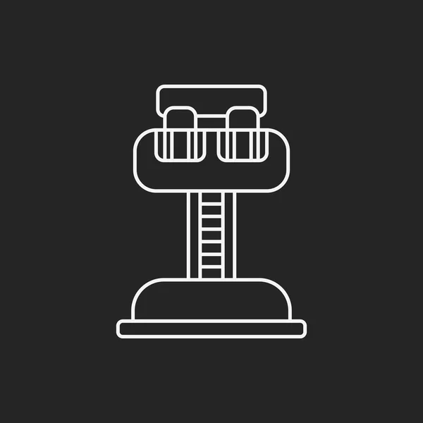 Amusement park drop tower line icon — Stock Vector