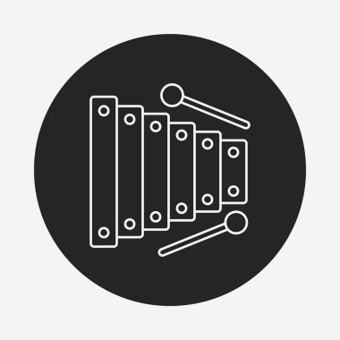 müzik aleti demir piyano satırı simgesi