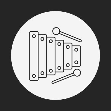 müzik aleti demir piyano satırı simgesi