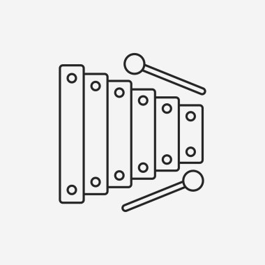 müzik aleti demir piyano satırı simgesi