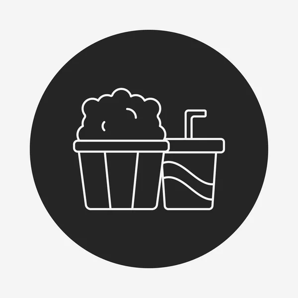 Popcorn and soda line icon — Stock Vector