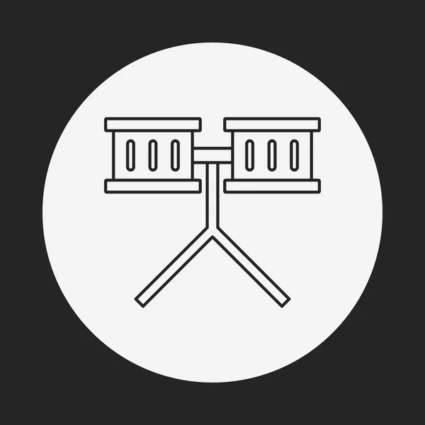 Icono de línea de tambor — Vector de stock