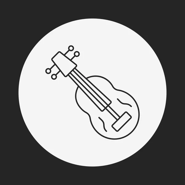 Instrument de musique violon ligne icône — Image vectorielle