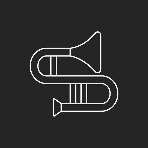 Trompet lijn pictogram — Stockvector