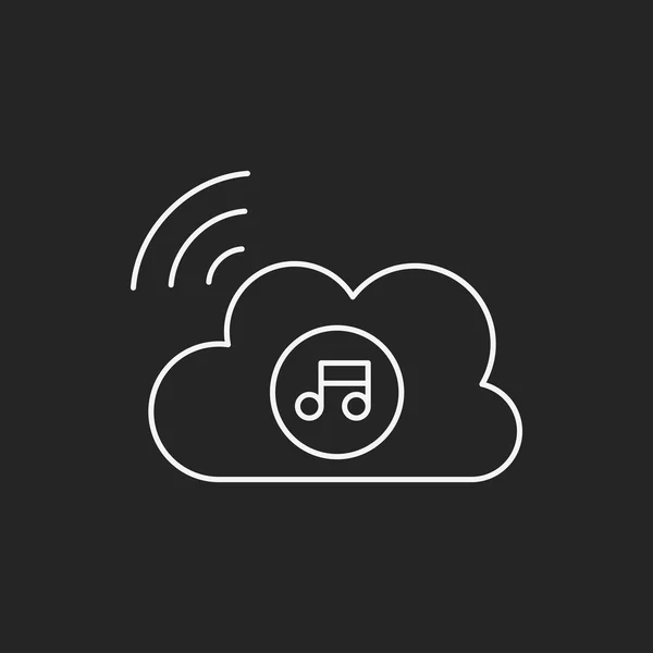 Icône de ligne e-musique — Image vectorielle