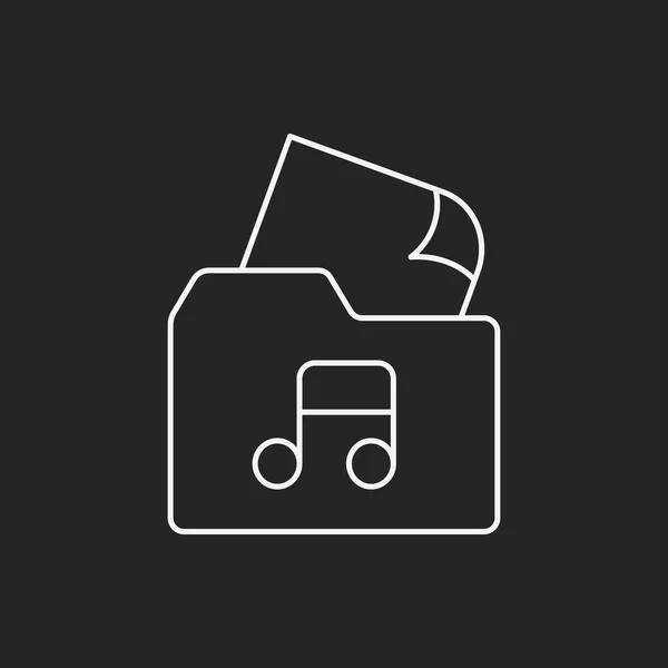 Icono de línea de archivo de música — Vector de stock