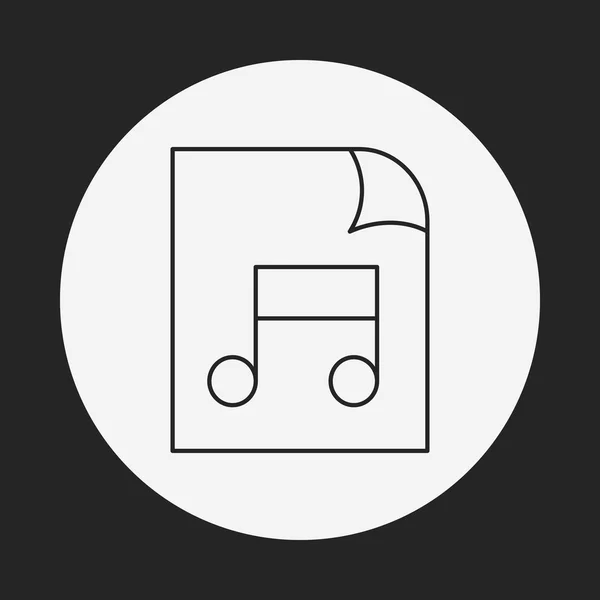 Musik-Dateizeilen-Symbol — Stockvektor