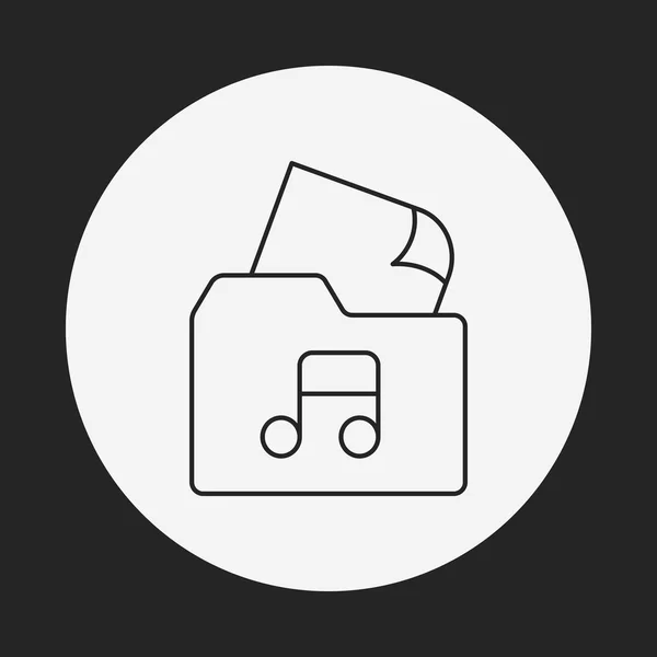 Icono de línea de archivo de música — Vector de stock