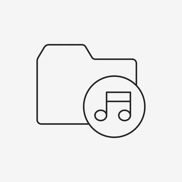 Icono de línea de archivo de música — Vector de stock