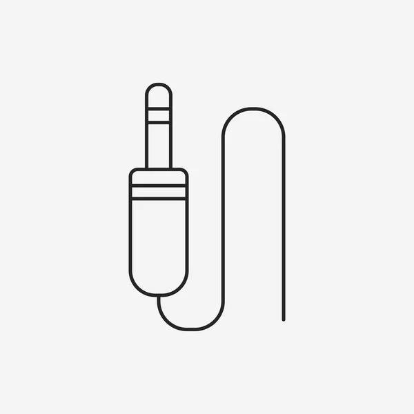 Icono de línea de cable audio — Vector de stock