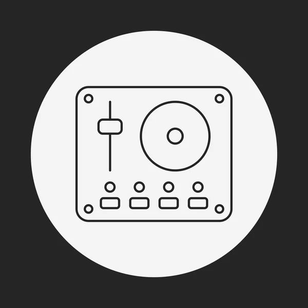 DJ icono de línea de disco — Vector de stock