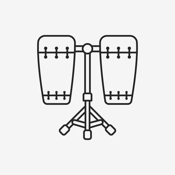 Icona della linea del tamburo — Vettoriale Stock