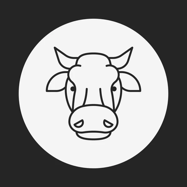 Icône ligne vache — Image vectorielle