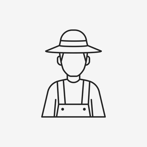 Icono de línea agricultor — Vector de stock