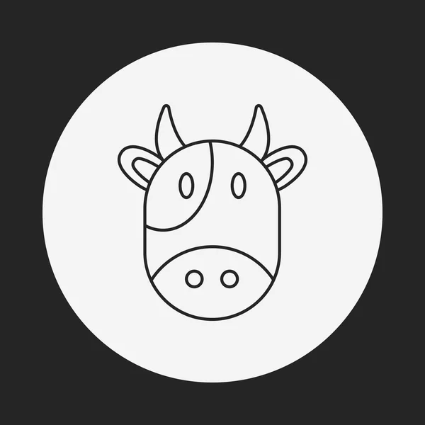 Icône ligne vache — Image vectorielle