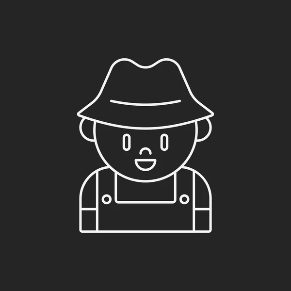 Icono de línea agricultor — Vector de stock