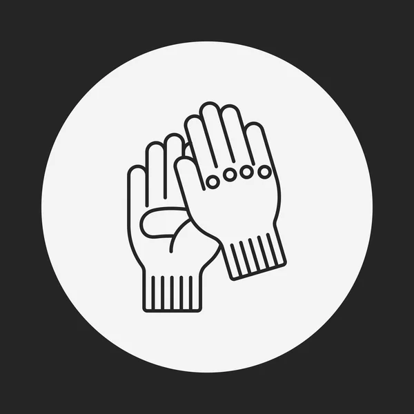 Rengöring handskar line ikonen — Stock vektor