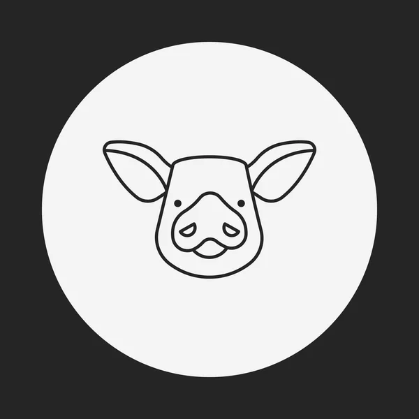 Icône de ligne de porc — Image vectorielle