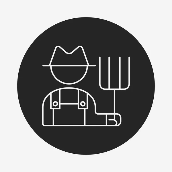 Icono de línea agricultor — Vector de stock