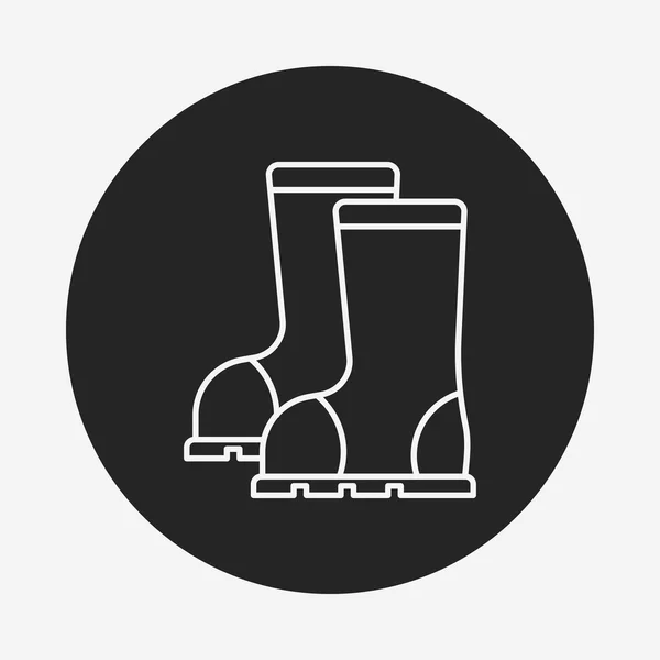 Ícone de linha botas de chuva — Vetor de Stock