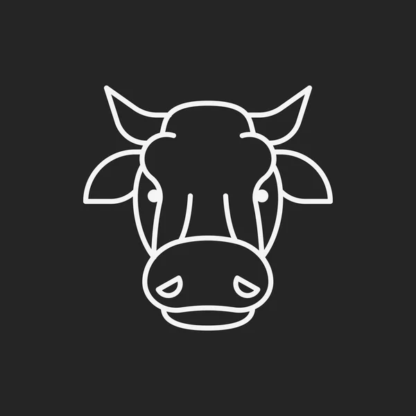 Ícone de linha de vaca — Vetor de Stock