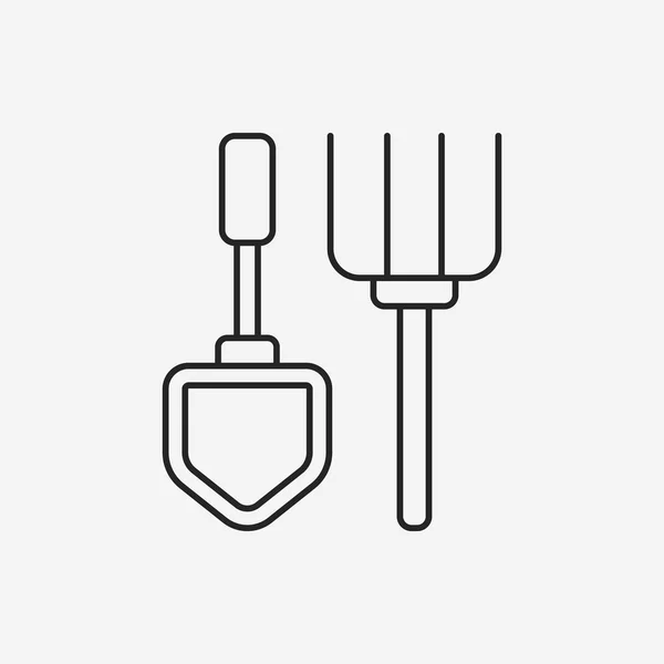 Gardening shovel line icon — Stock Vector