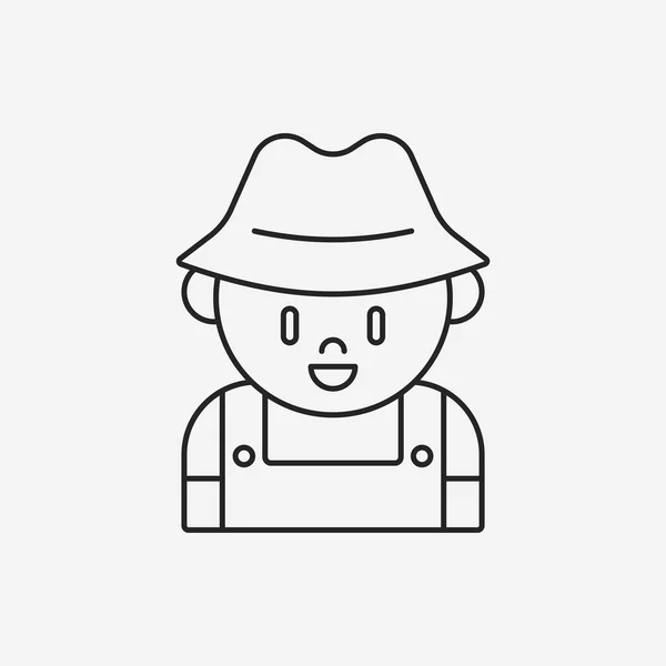 Icono de línea agricultor — Vector de stock