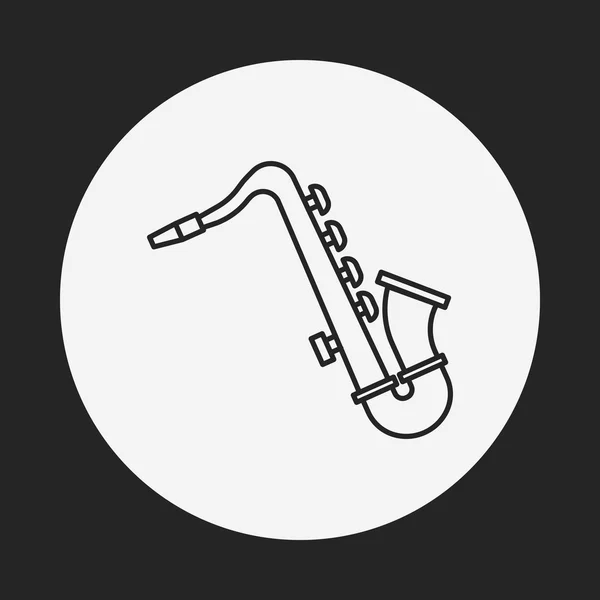 Icono de línea de saxofón — Vector de stock
