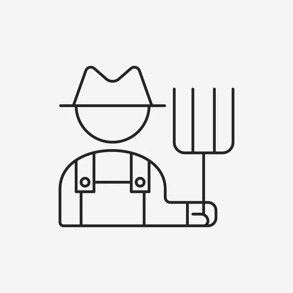 Icono de línea agricultor — Vector de stock