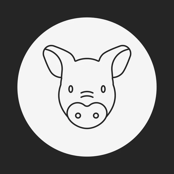 Ícone de linha de porco —  Vetores de Stock