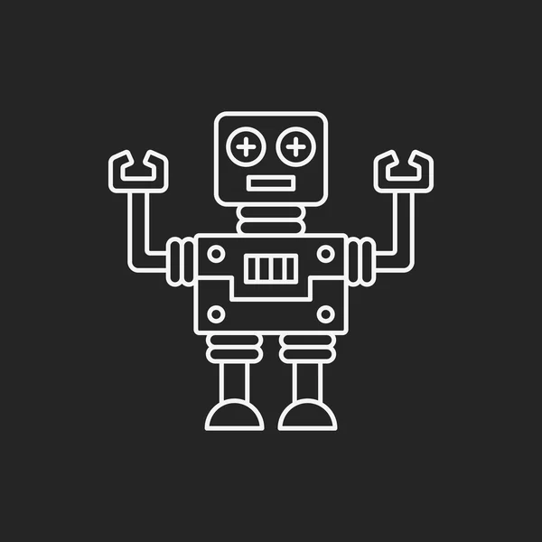 Icono de línea de robot — Vector de stock