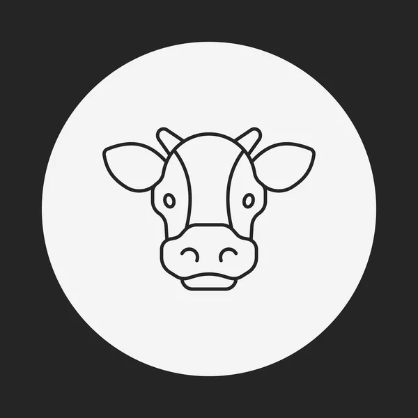 Ícone de linha de vaca —  Vetores de Stock