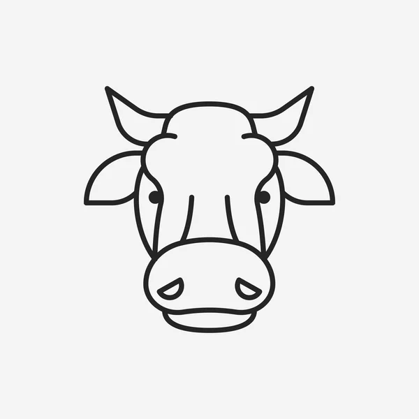 Ícone de linha de vaca — Vetor de Stock