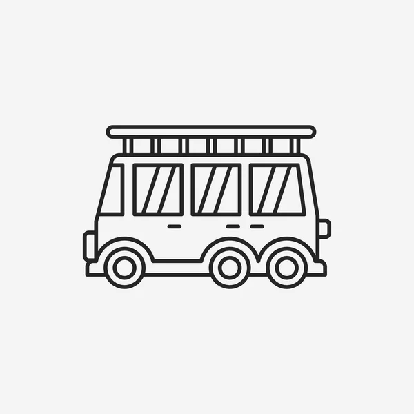 Camping coche línea icono — Vector de stock
