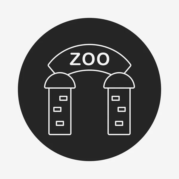 Zoo gate line icon — Stock Vector