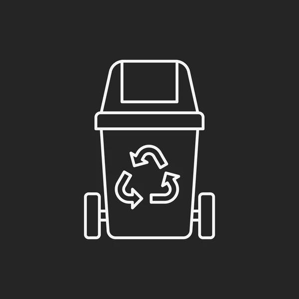 Basura puede línea icono — Vector de stock