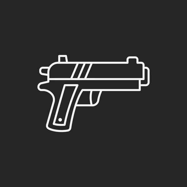 Gun line icon — Stock Vector