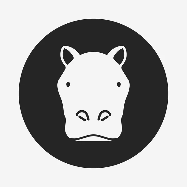 Animal hippopotame icône — Image vectorielle