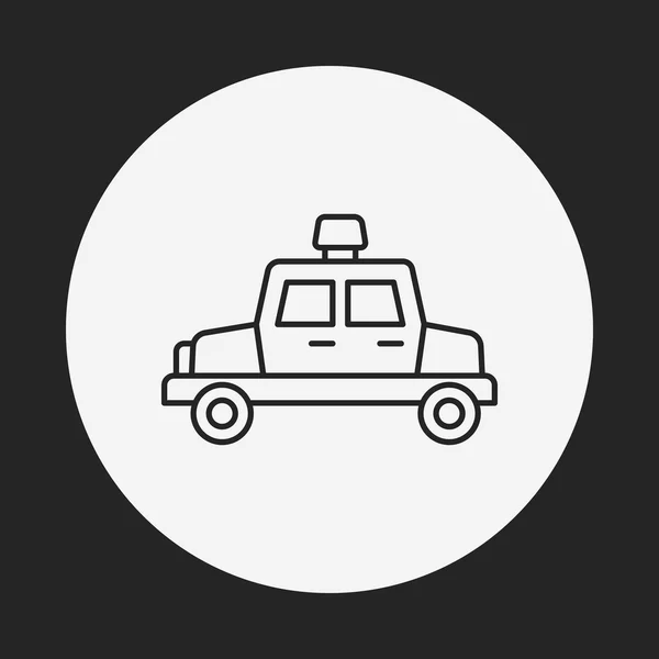 Politie auto lijn pictogram — Stockvector