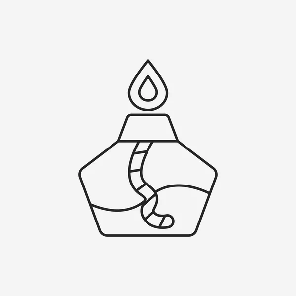 Alcohol lamp lijn pictogram — Stockvector