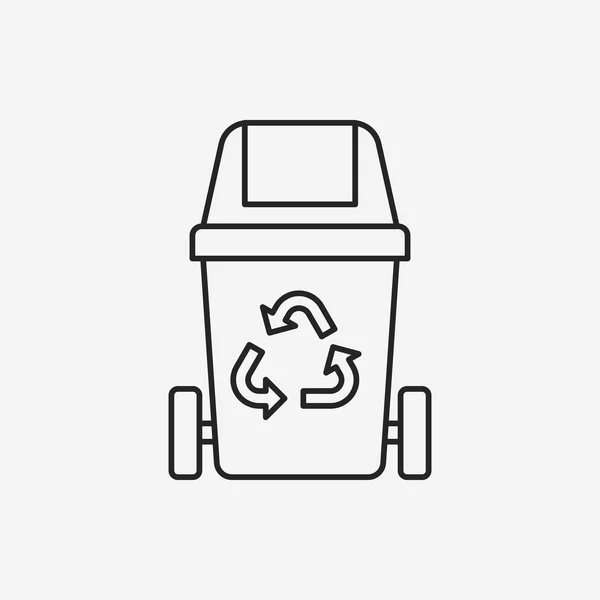 Basura puede línea icono — Vector de stock