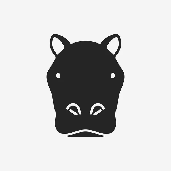 Animal hipopótamo icono — Vector de stock