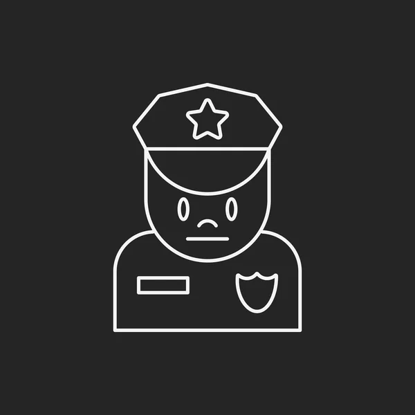 Politieagent lijn icoon — Stockvector