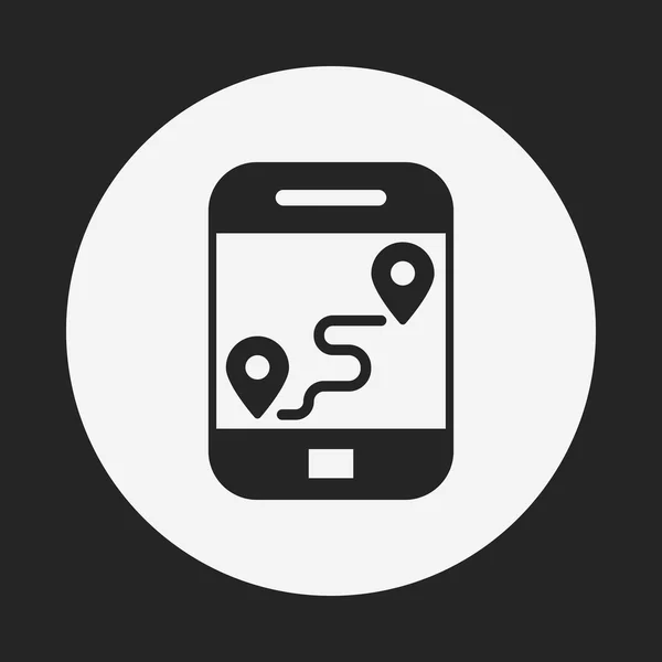 Icono del mapa del teléfono celular — Vector de stock