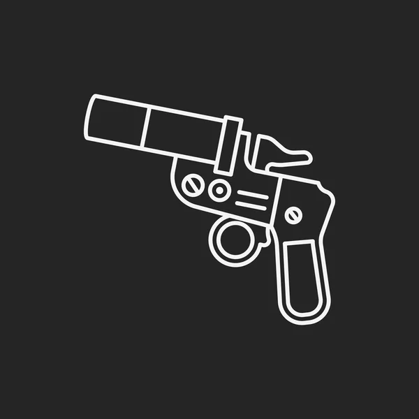 Icône de ligne de pistolet — Image vectorielle