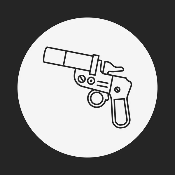 Icône de ligne de pistolet — Image vectorielle