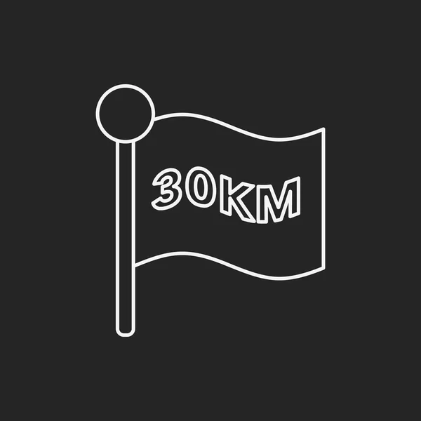 マラソンの旗の線アイコン — ストックベクタ