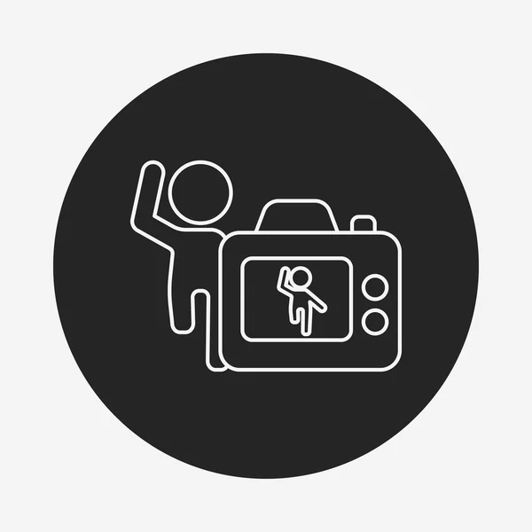 Linia ikona aparatu fotograficznego — Wektor stockowy