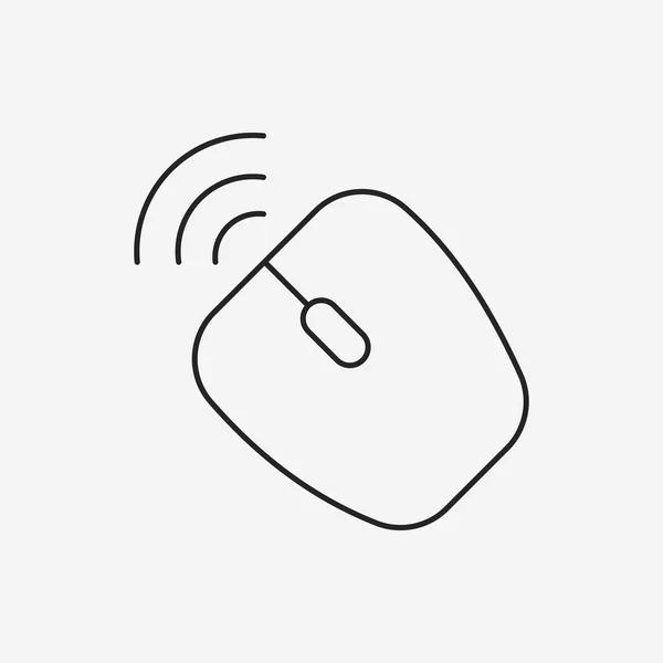 Office wireless mouse line icon — Stock Vector