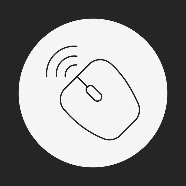 Icône de ligne de souris sans fil bureau — Image vectorielle